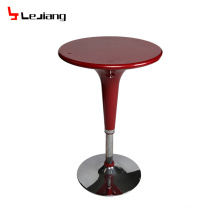 Free sample italian design ABS high gloss metal with chrome legs bar table